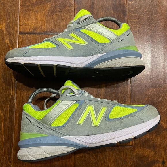 New Balance 990v5 Mi USA Gray Hi Lite Green W990GH5 Women's Sneakers 7.5 - Picture 3 of 9